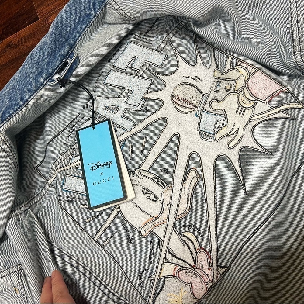 GUCCI X DISNEY DONALD DUCK embroidered denim Jacket NWT 56 or 3X *Posh Pick! - Picture 5 of 14